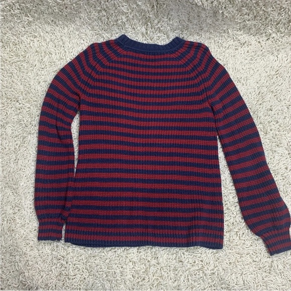 Faherty Royal Palm Striped Knit Blue Red Sweater Embroidered XS - Picture 6 of 6